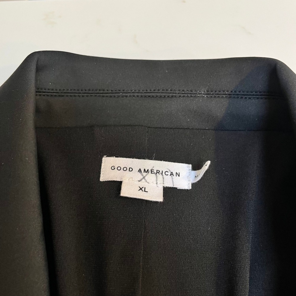 Good American Black Scuba Single Button Blazer Jacket Zip Cuffs Womens‎ XL LKNW - Picture 11 of 16